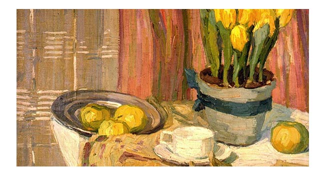 Ernst Odefey - Stillleben mit gelben Tulpen